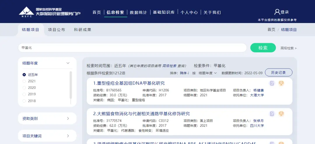 国家自然科学基金不予资助项目复审申请_2023国家自然科学基金评审结果_往年自然科学基金查询