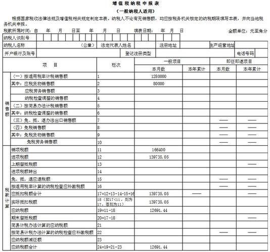 一般纳税人申报表范本_一般纳税人按季申报填报口径_增值税新政申报表调整