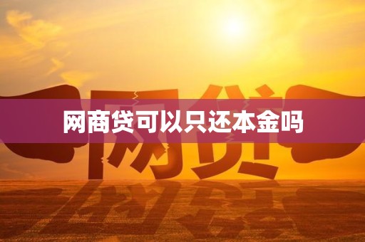 网商贷还款方式及规则介绍:为何不能只还本金及提前还款情况